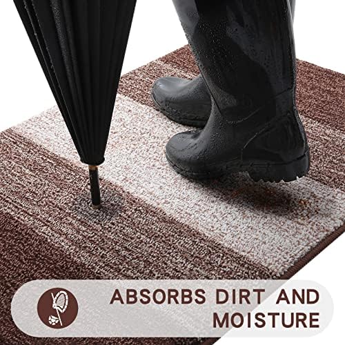 Kitinjoy Indoor Outdoor Door Mat, 47x20 Non-Slip Dirt Trapper Doormats - Image 2