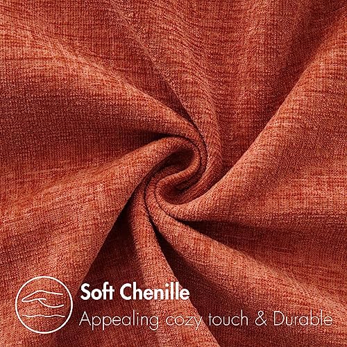 MIULEE Pack of 4 Couch Throw Pillow Covers 18x18 Inch Soft Burnt Orange Chenille Pillow Covers for Sofa Living Room Solid Dyed Pillow Cases - Image 2