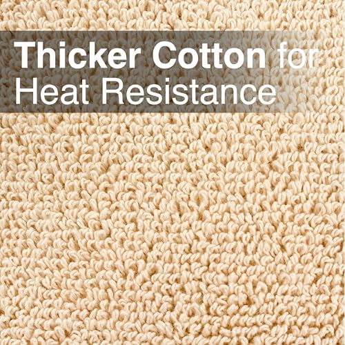 RITZ Terry Potholder & Hot Pad: Unparalleled Heat Resistant, Durable 100% Cotton – Ergonomically Designed for Optimal Grip – Easy-Care Machine Washable – 4-Pack, Latte - Image 3