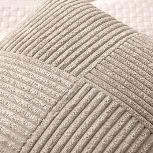 MIULEE Taupe Decorative Throw Pillow Covers for Couch 18x18 Inch - Image 2