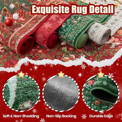 Christmas Area Rug 2x3, Washable Rugs for Entrance (2'x3', Green) - Image 7