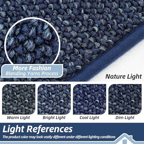 BEQHAUSE Dirt Trapper Door Mat 24" x 36", Non-Slip Washable Doormats, Blue - Image 5