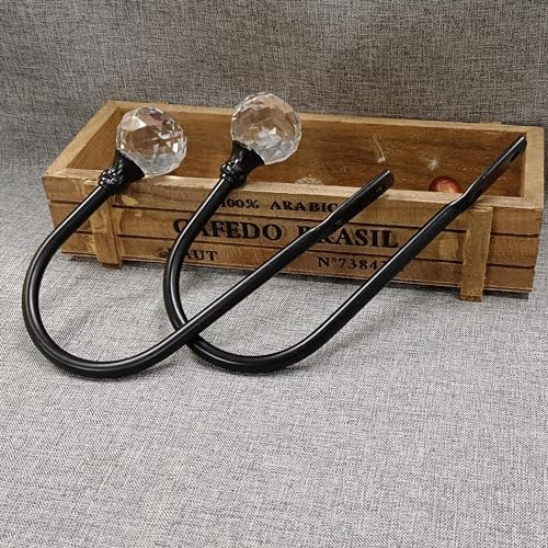 Groleca U Shaped Metal Curtain Holdbacks, Curtain Tiebacks, 2 Pack, Black - Image 5