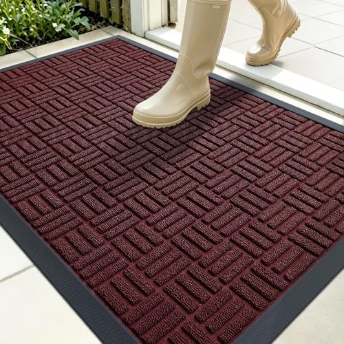 OLANLY Front Door Mat Outside Entrance 35x23, Heavy-Duty Rubber Doormat by OLANLY