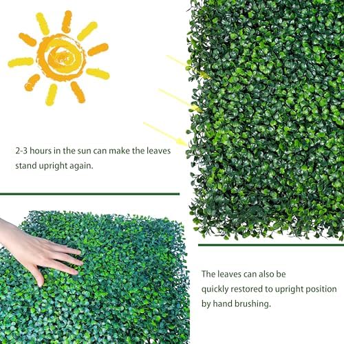ODTORY Artificial Grass Wall Greenery Backdrop, 10X10 in 25P(17.5 sqft) - Image 4