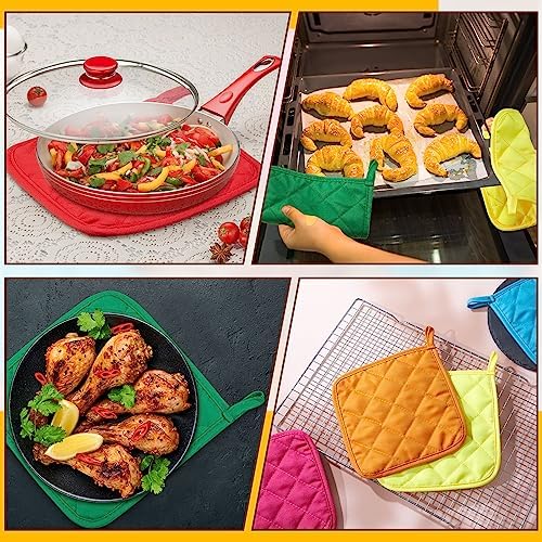 Bokon 12 Pcs Pot Holders Bulk for Kitchen, Multicolor Cotton Hot Pads - Image 4