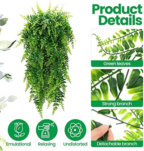 Lyrow 8 Pcs Artificial Hanging Plants Fake Greenery Vines - Image 3