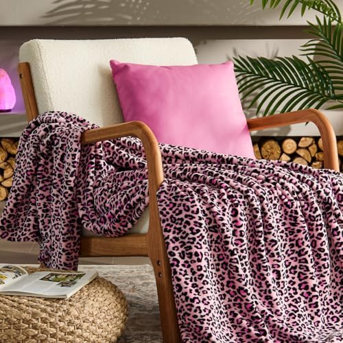 BEDELITE Fleece Blanket Soft Plush Throw for Couch Pink Leopard 50"x60" by BEDELITE