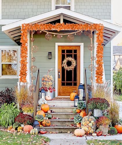 DearHouse 86 Feet 12 Strands Artificial Eucalyptus Leaf Plants Fall Garland Vine Hanging Eucalyptus Garland Thanksgiving Decor for Home Kitchen Wedding Wall Decor - Image 3