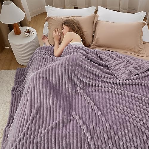 Bedsure Soft Queen Size Blanket for Bed Light Purple 90"x90" - Image 5