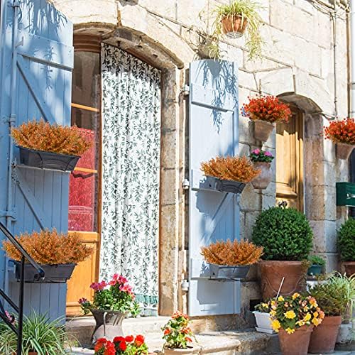 24PCS Artificial Eucalyptus Plants,Fake Boxwood Shrubs UV Resistant No Fade Faux Plastic Greenery for Wedding Bridal Bouquet Indoor Outdoor Home Garden Kitchen Office Table Vase(Fall) - Image 2