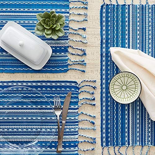 DII Southwest Collection Tabletop, Placemat Set, Blue, 6 Piece - Image 3