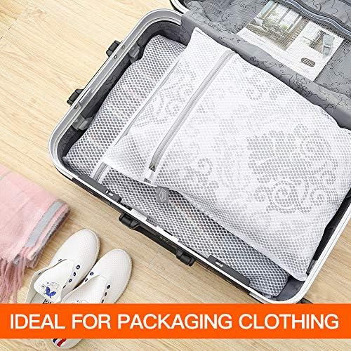 Laundry Bags Mesh Wash Bags, Lingerie Bag for Washing Delicates, Orange,M+L - Image 6