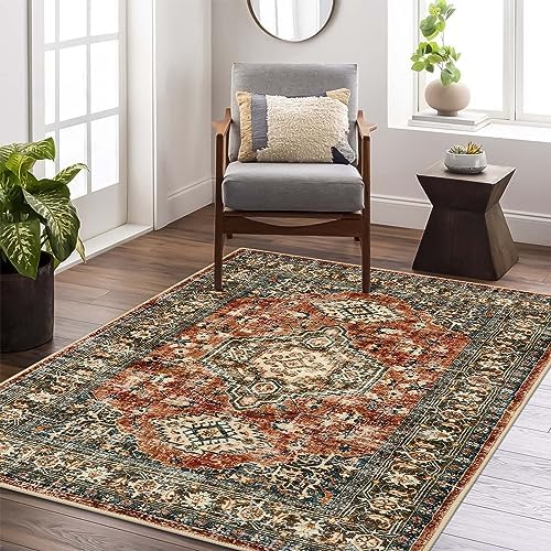 Lahome Oriental Washable Rug, 3x5 Rugs for Living Room Entryway Non Slip - Image 2