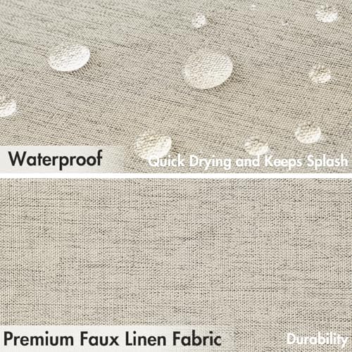 MIULEE 72"x84" Extra Long Scalloped Linen Shower Curtain Linen - Image 4