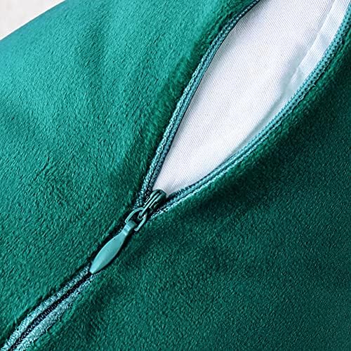 NiNi ALL Teal Velvet Throw Pillow Covers 20x20 Pack of 2 Decorative Couch - Image 4