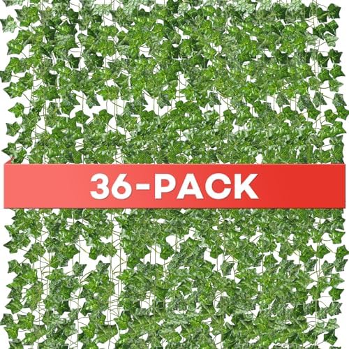 Alotiki Fake Vines, 36 Pack 252 Feet Artificial Ivy Garland Vines for Bedroom Decor, Hanging Vines for Party Wedding Christmas Decoration,Fake Leaves for Outdoor Patio Garden by CreateABetterLife