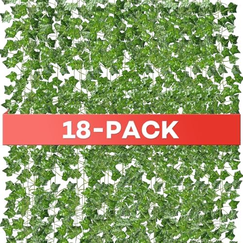 Alotiki 18Pcs 126ft Fake Ivy Vines, Hanging Greenery Fake Vines for Bedroom by CreateABetterLife