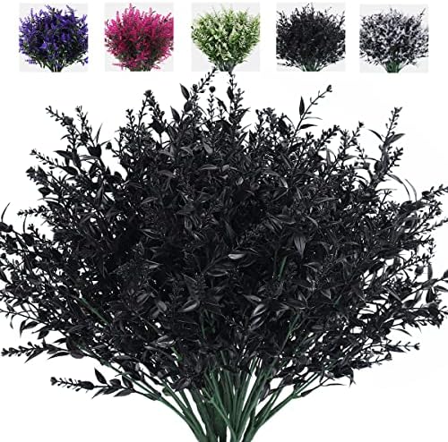 RECUTMS Black Artificial Flowers Outdoor Fake Plants Artificial Faux Flower by RECUTMS