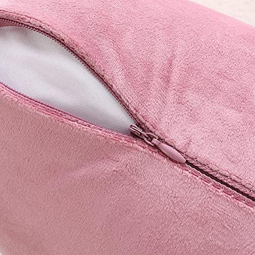 NiNi ALL Pink Velvet Throw Pillow Covers 18x18 Pack of 2 Decorative Couch - Image 5