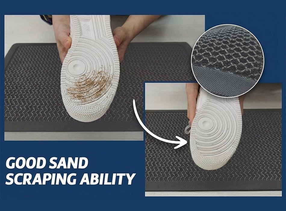 Muddy Mat® Meshy Mat™ Door Mat Heavy-Duty Quick-Dry Floor Mat, Sand & Dirt Trapper for Indoor & Outdoor, Ideal for Entrance, Mudrooms,Patios & Garages,Low-Profile,Non-Slip,Washable– Grey 23"x35"x0.4" - Image 4