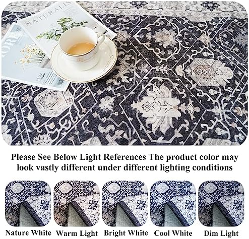 4x10 Washable Hallway Runner Rug: Oriental 10ft Extra Wide Ultra Soft Runners for Living Room Bedroom Stain Resistant Low Pile Carpet for Entryway Ktichen Thin Non Slip Bathroom Floor Mat(Black,4x10) - Image 3