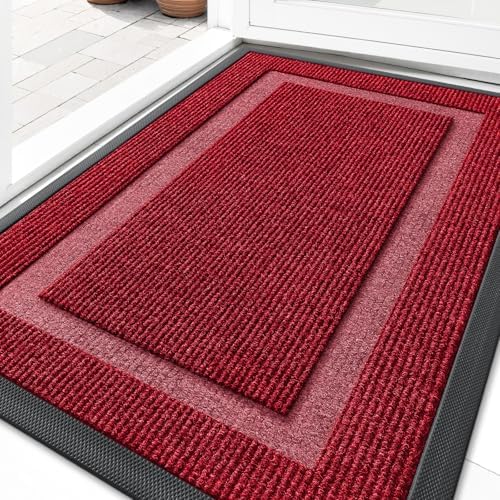 OLANLY Front Door Mat Outside 33x21, All-Season Heavy-Duty Rubber Doormat by OLANLY
