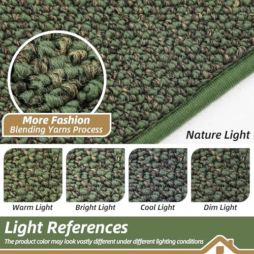BEQHAUSE Dirt Trapper Door Mat 24" x 60", Non-Slip Washable Doormats, Green - Image 5