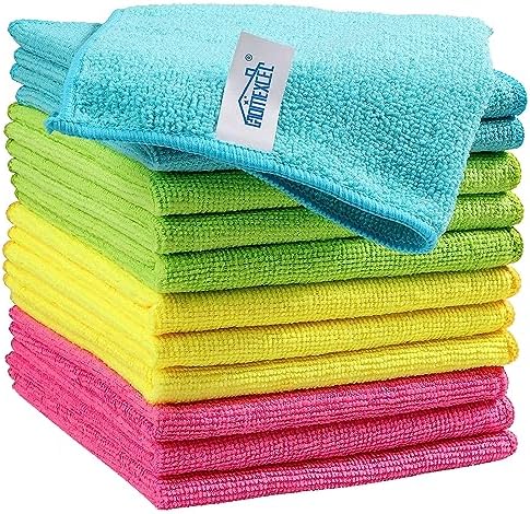 HOMEXCEL 12PK Microfiber Cleaning Cloth, Cleaning Rag for Home, 11.5x11.5in by HOMEXCEL