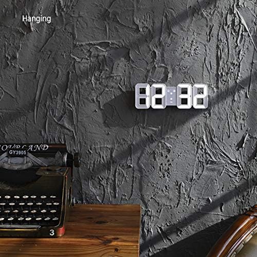 mooas 3D Pure mini Dual LED Clock, Multi-Function LED Clock (Calendar, Alarm, Temperature) (8.5" Dual Table Alarm Clock) - Image 4