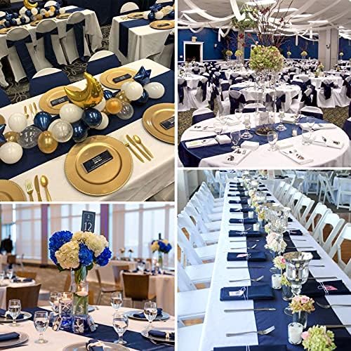 10-Pack Navy Blue 12 x 108 inches Long Premium Satin Table Runner - Image 6