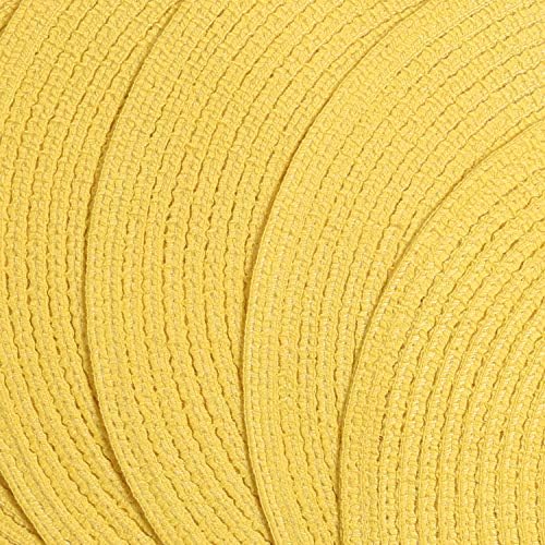 SHACOS Round Braided Placemats Set of 6 Kitchen Place Mats 15 inch Round Table Mats for Dining Tables Washable (Yellow, 6) - Image 2