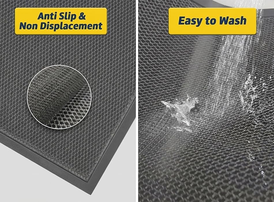 Muddy Mat® Meshy Mat™ Door Mat Heavy-Duty Quick-Dry Floor Mat, Sand & Dirt Trapper for Indoor & Outdoor, Ideal for Entrance, Mudrooms,Patios & Garages,Low-Profile,Non-Slip,Washable– Grey 23"x35"x0.4" - Image 5
