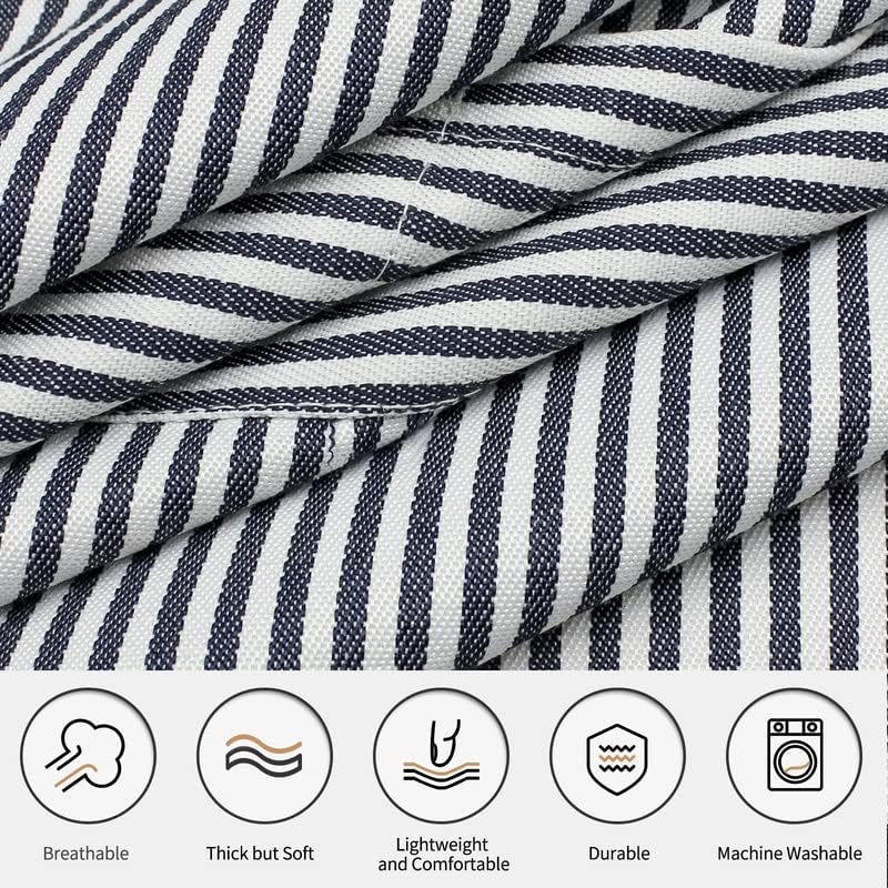 NLUS 2 Pack Kitchen Cooking Aprons, Adjustable Bib Soft Chef Apron with 2 Pockets for Men Women (Blue Pinstripes/Pink Pinstripes) - Image 4