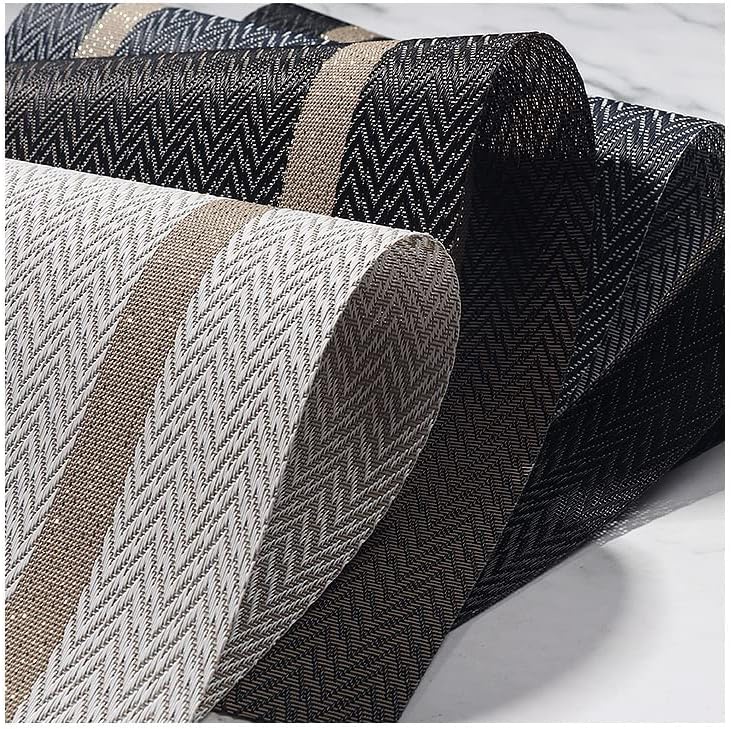 PIGCHCY Luxurious Placemats Set of 8, 18 x 12 inches Elegant Placemats Non-Slip Washable Durable Table Mats for Home/Dining Room Decoration (Black) - Image 4