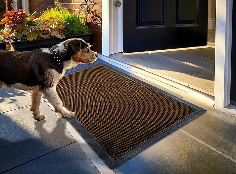 Muddy Mat® Meshy Mat Door Mat Heavy-Duty Quick-Dry Floor Mat, Sand & Dirt Trapper for Indoor & Outdoor, Ideal for Entrance, Mudrooms,Patios & Garages,Low-Profile,Non-Slip,Washable– Orange 23"x35"x0.4" by MuddyMat%C2%AE