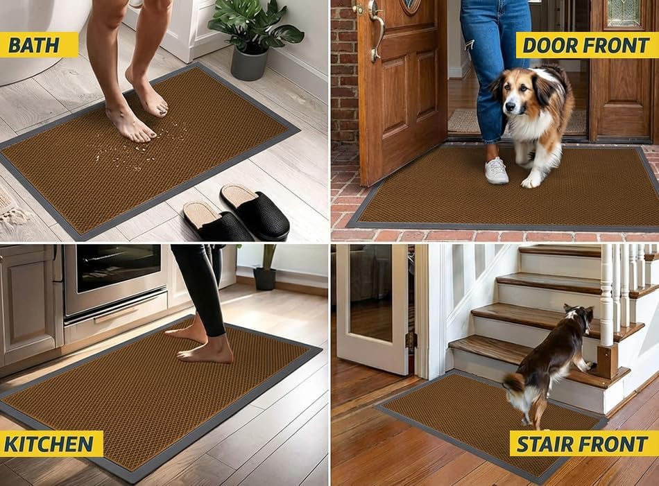 Muddy Mat® Meshy Mat Door Mat Heavy-Duty Quick-Dry Floor Mat, Sand & Dirt Trapper for Indoor & Outdoor, Ideal for Entrance, Mudrooms,Patios & Garages,Low-Profile,Non-Slip,Washable– Orange 23"x35"x0.4" - Image 6
